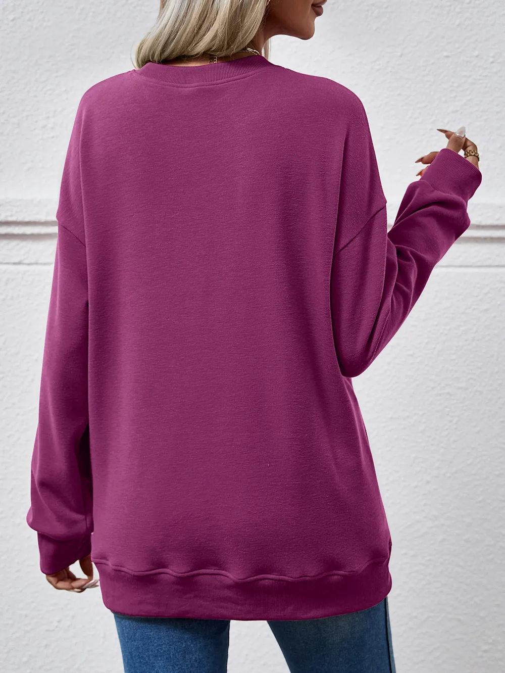 Dropped Shoulder Sweatshirt with Pockets, image 12