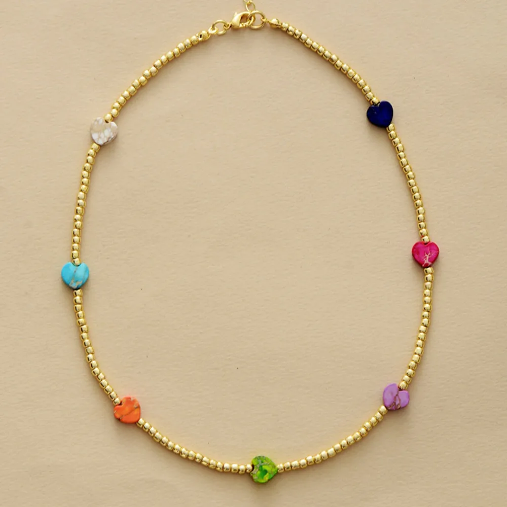 Heart Shape Natural Stone Necklace, image 4
