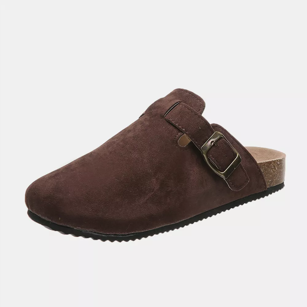 Suede Closed Toe Buckle Slide, image 14