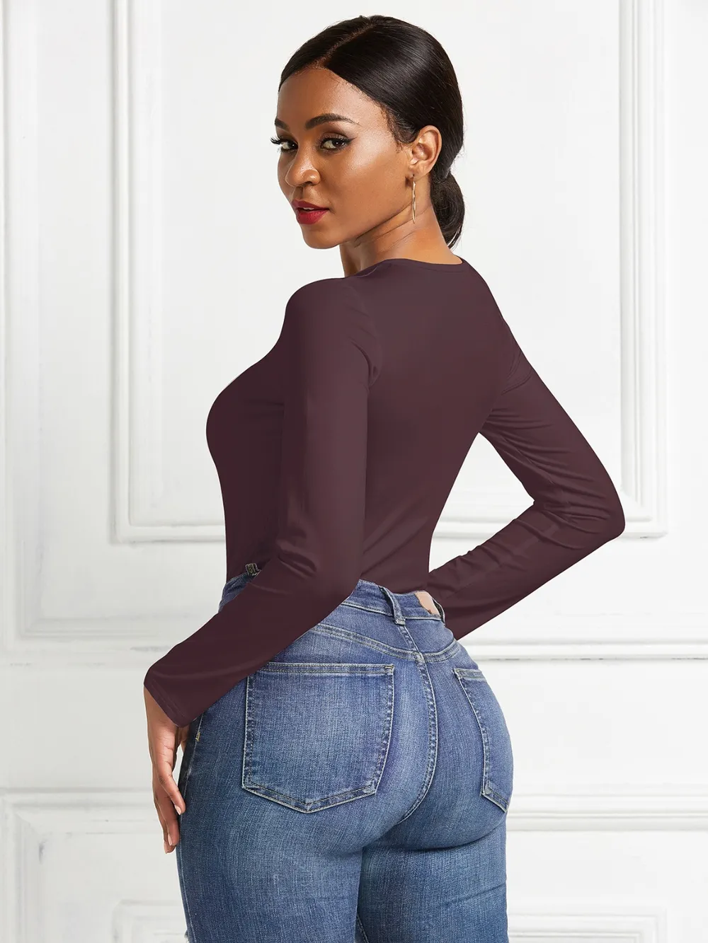 Round Neck Long Sleeve Bodysuit, image 20