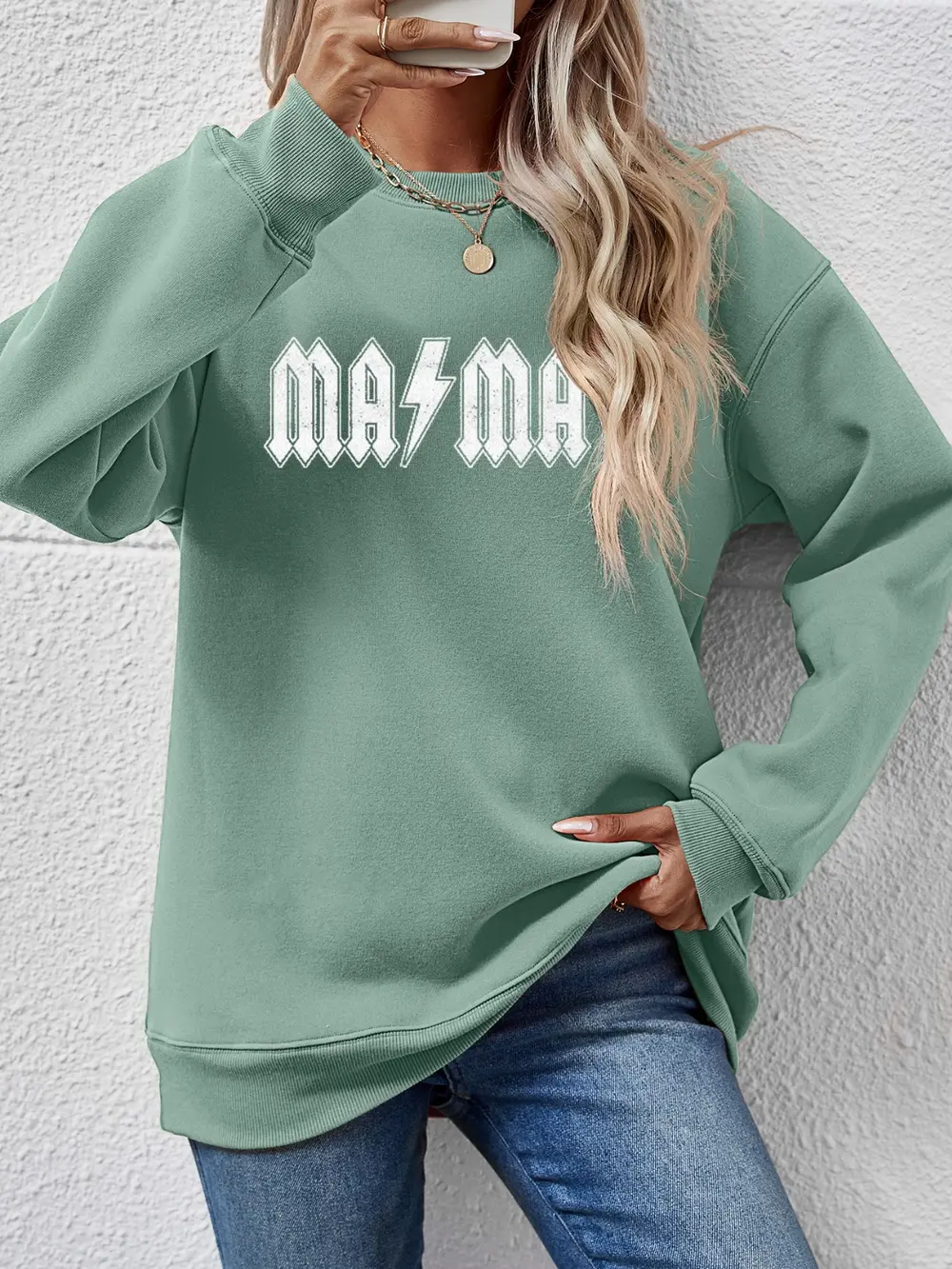 Letter Graphic Dropped Shoulder Sweatshirt, image 16