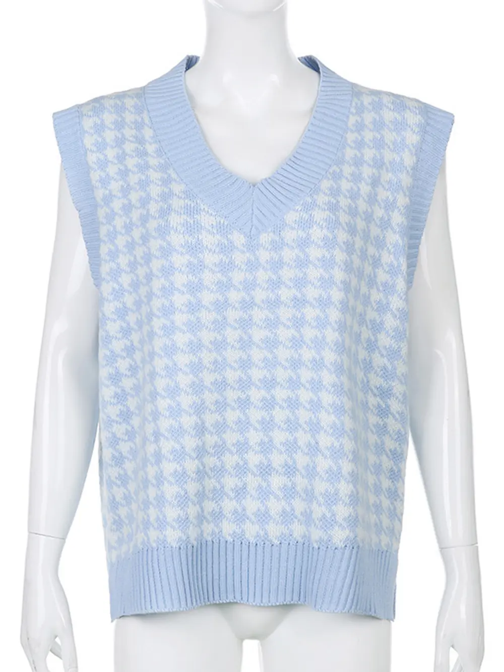 Houndstooth V-Neck Sweater Vest, image 19