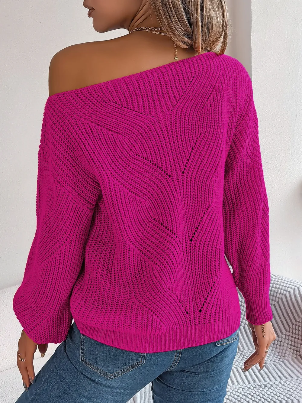Openwork Long Sleeve Sweater, image 13