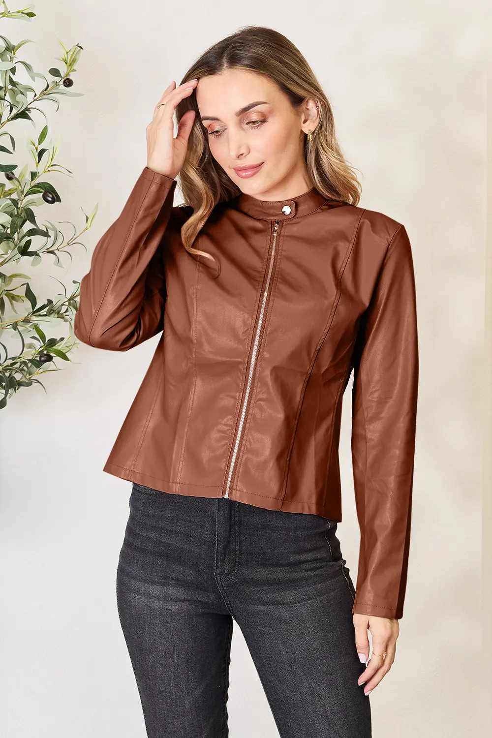 Mock Neck Zip Up Jacket, image 23