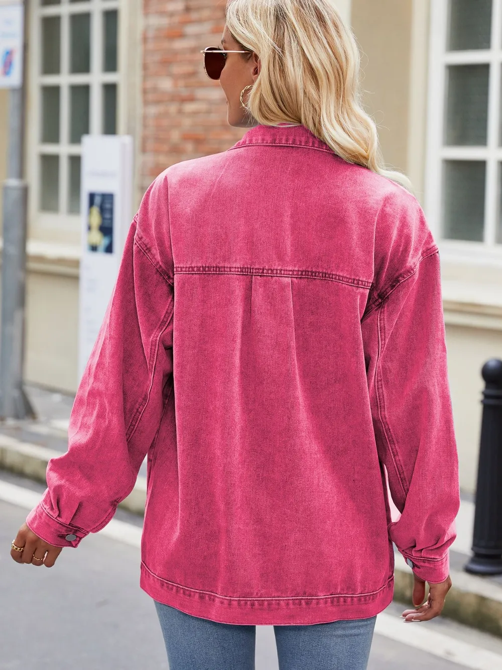 Button Up Denim Jacket with Pockets, image 10