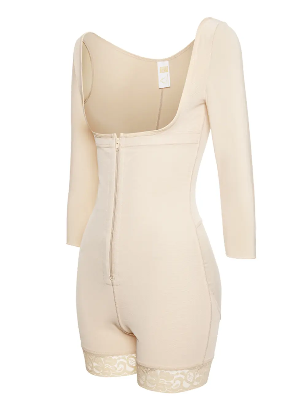 Full Size Zip Up Lace Detail Long Sleeve Shapewear, image 11