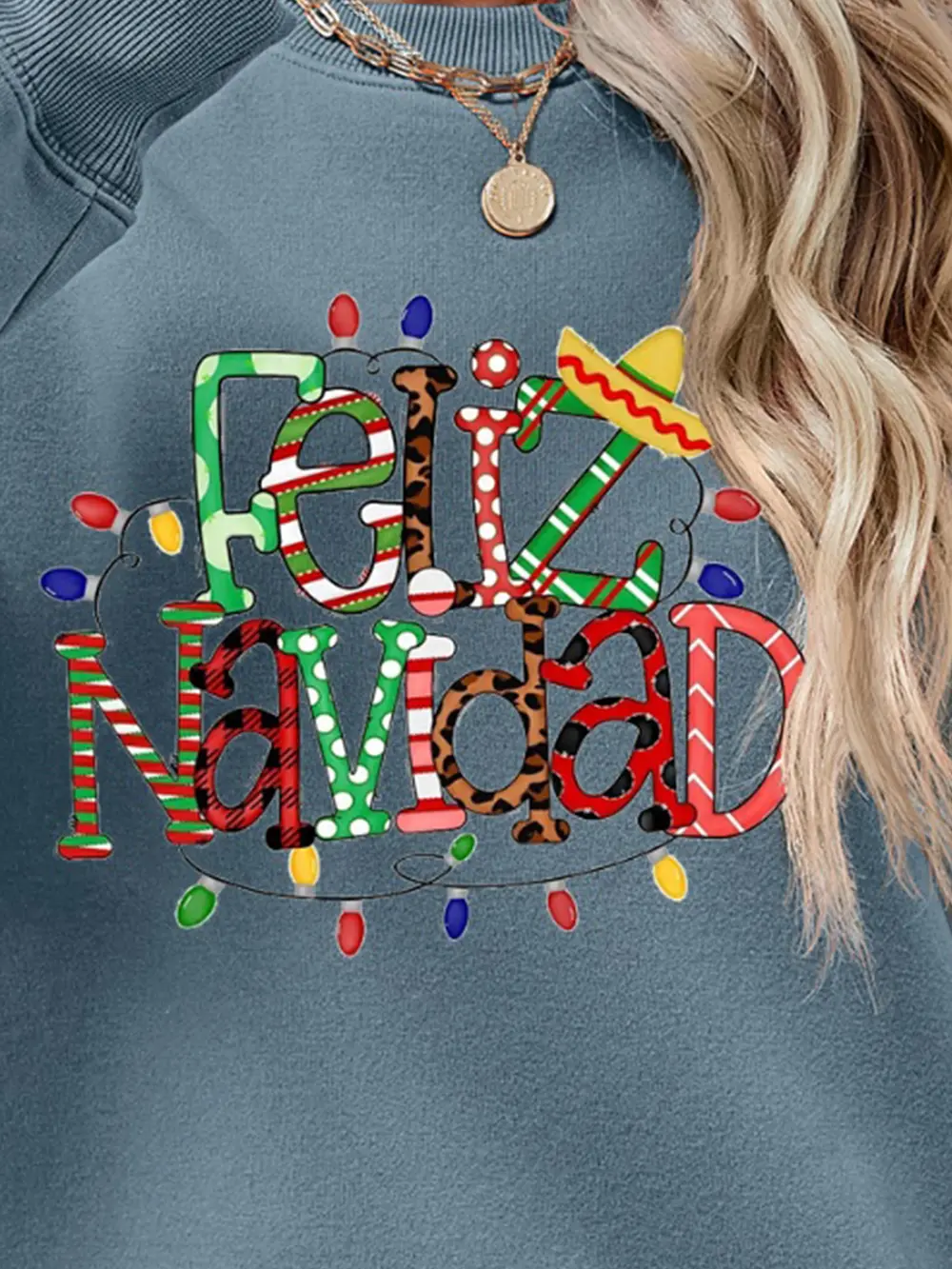 FELIZ NAVIDAD Round Neck Drop Shoulder Sweatshirt, image 11