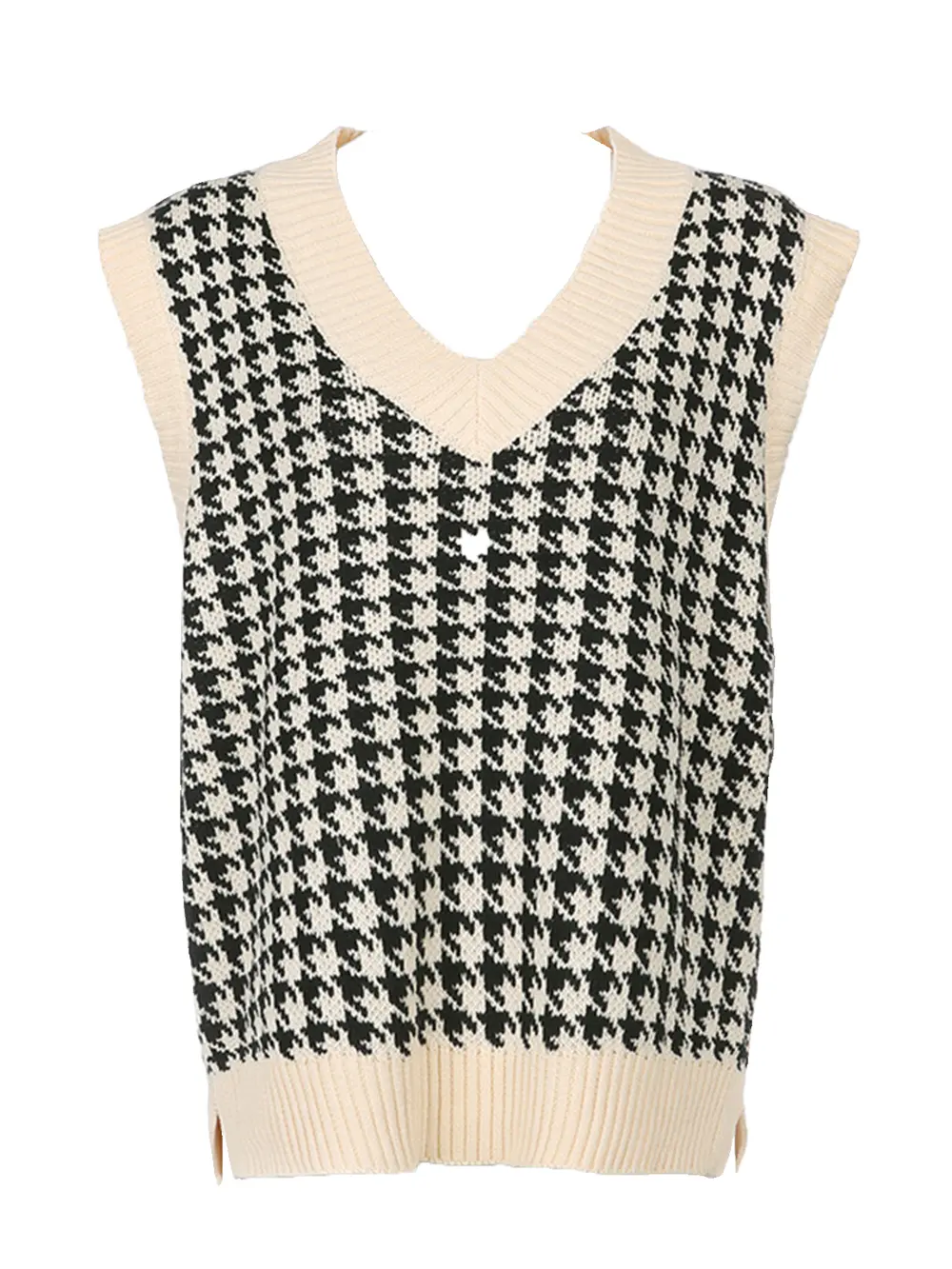 Houndstooth V-Neck Sweater Vest, image 11