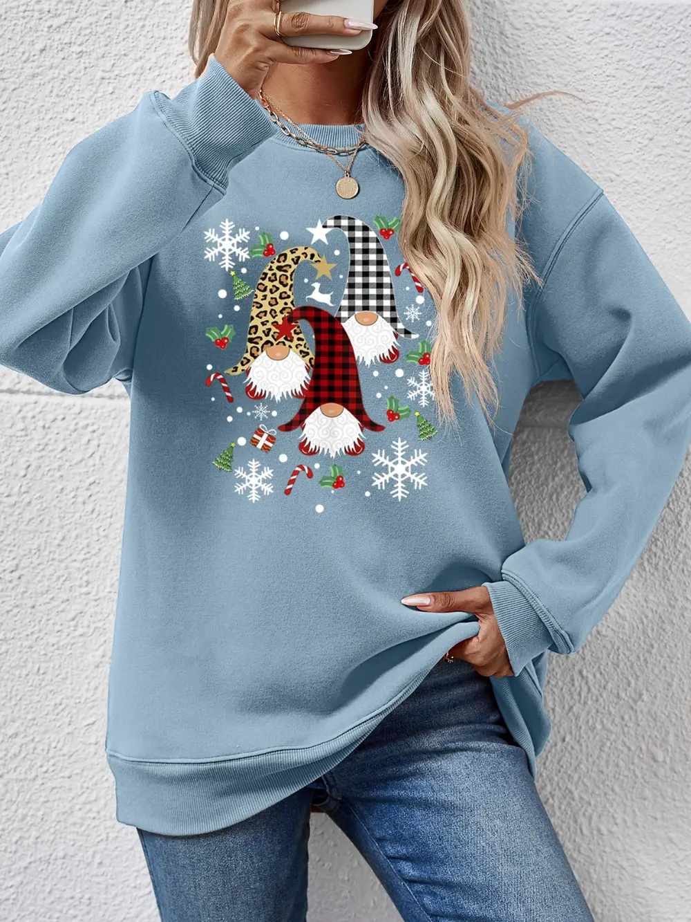 Faceless Gnomes Graphic Drop Shoulder Sweatshirt, image 22