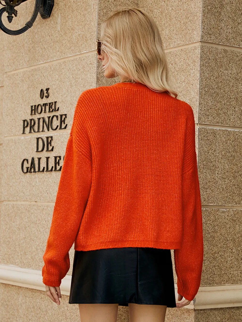 Dropped Shoulder Button Up Cardigan, image 2
