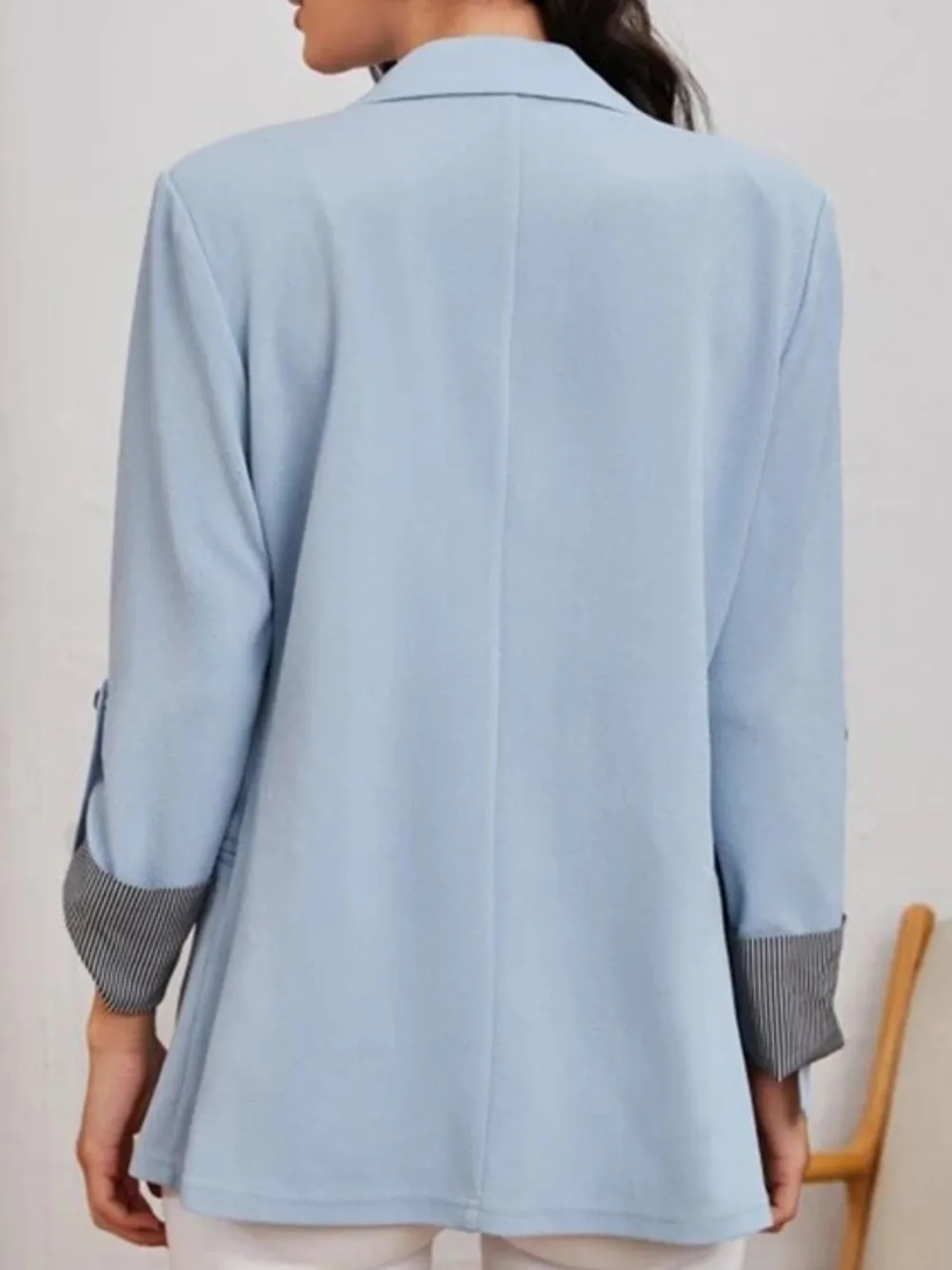 Lapel Collar Roll-Tab Sleeve Blazer, image 20