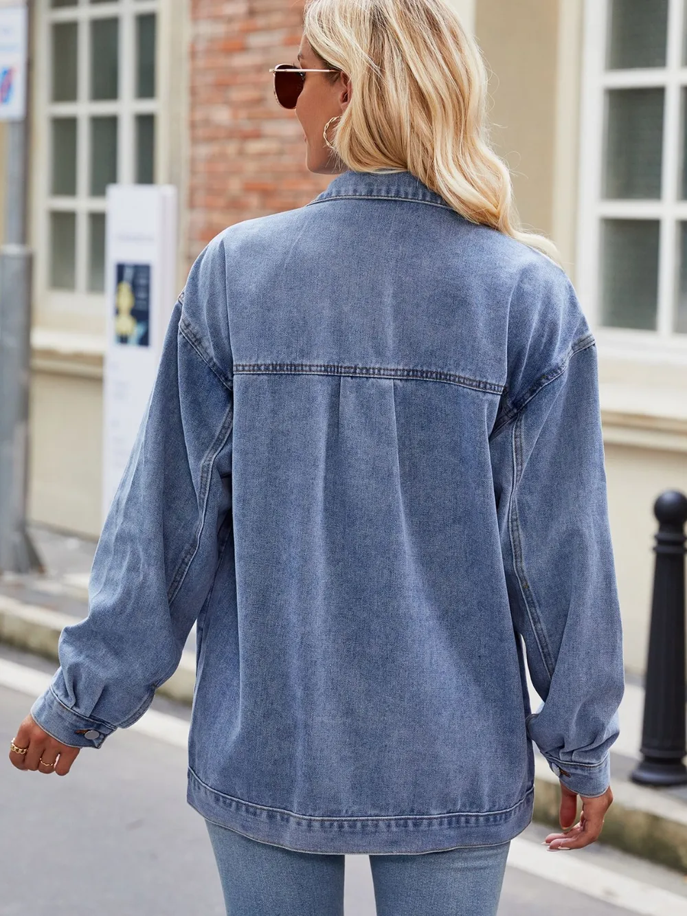 Button Up Denim Jacket with Pockets, image 11