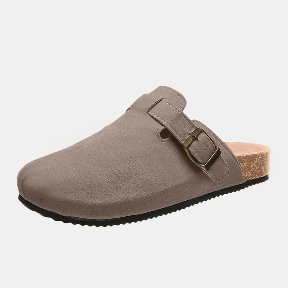 Suede Closed Toe Buckle Slide, image 15