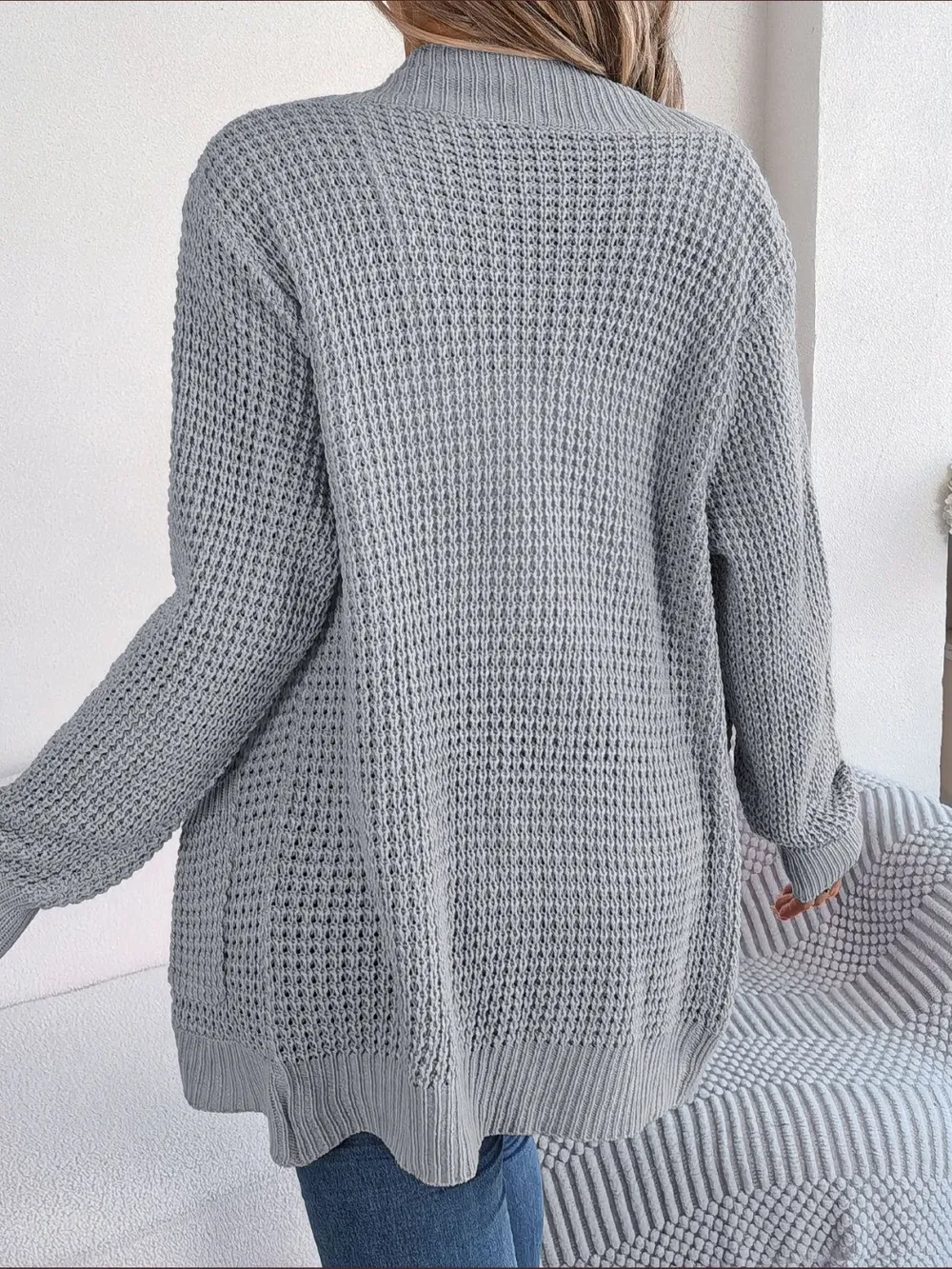 Open Front Long Sleeve Cardigan with Pockets, image 13