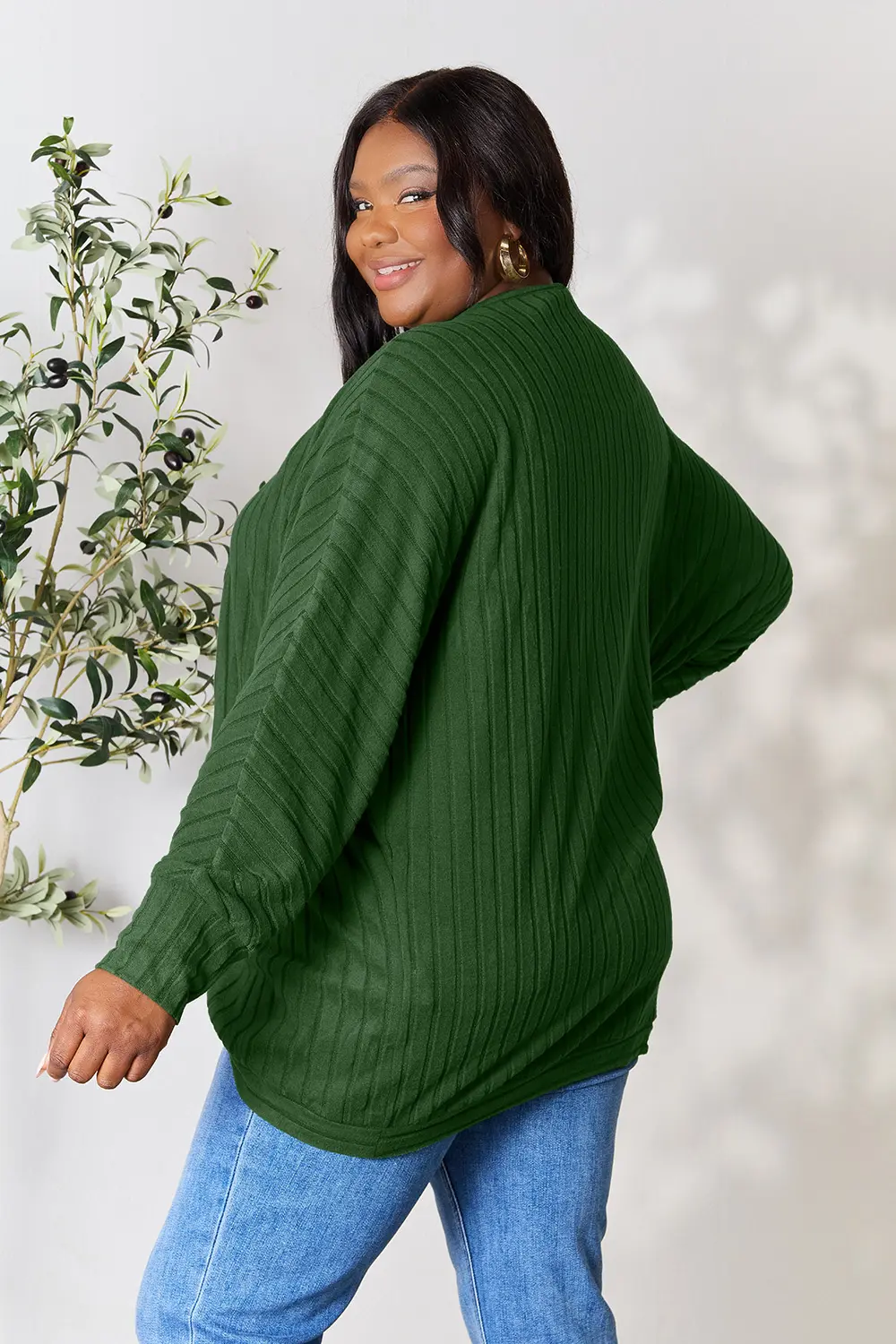 Full Size Ribbed Cocoon Cardigan, image 18