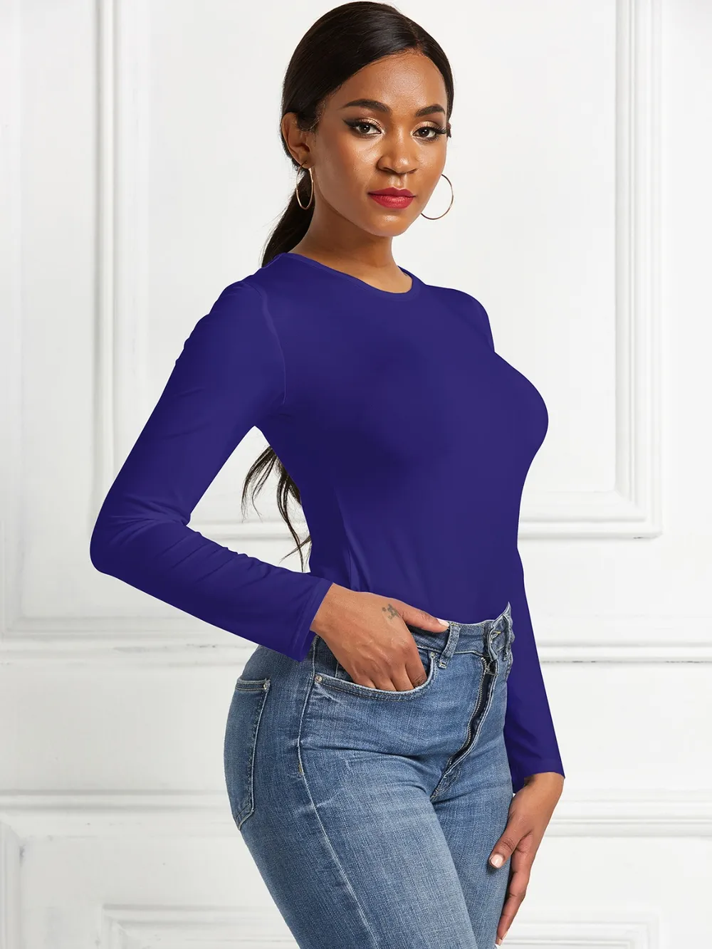 Round Neck Long Sleeve Bodysuit, image 6