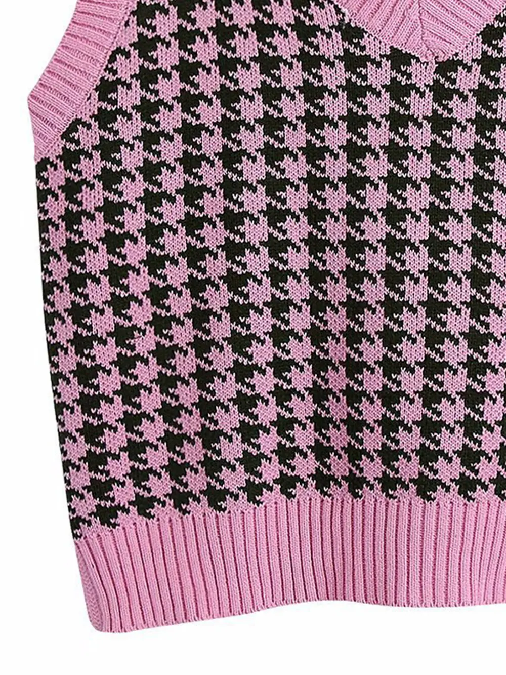 Houndstooth V-Neck Sweater Vest, image 17