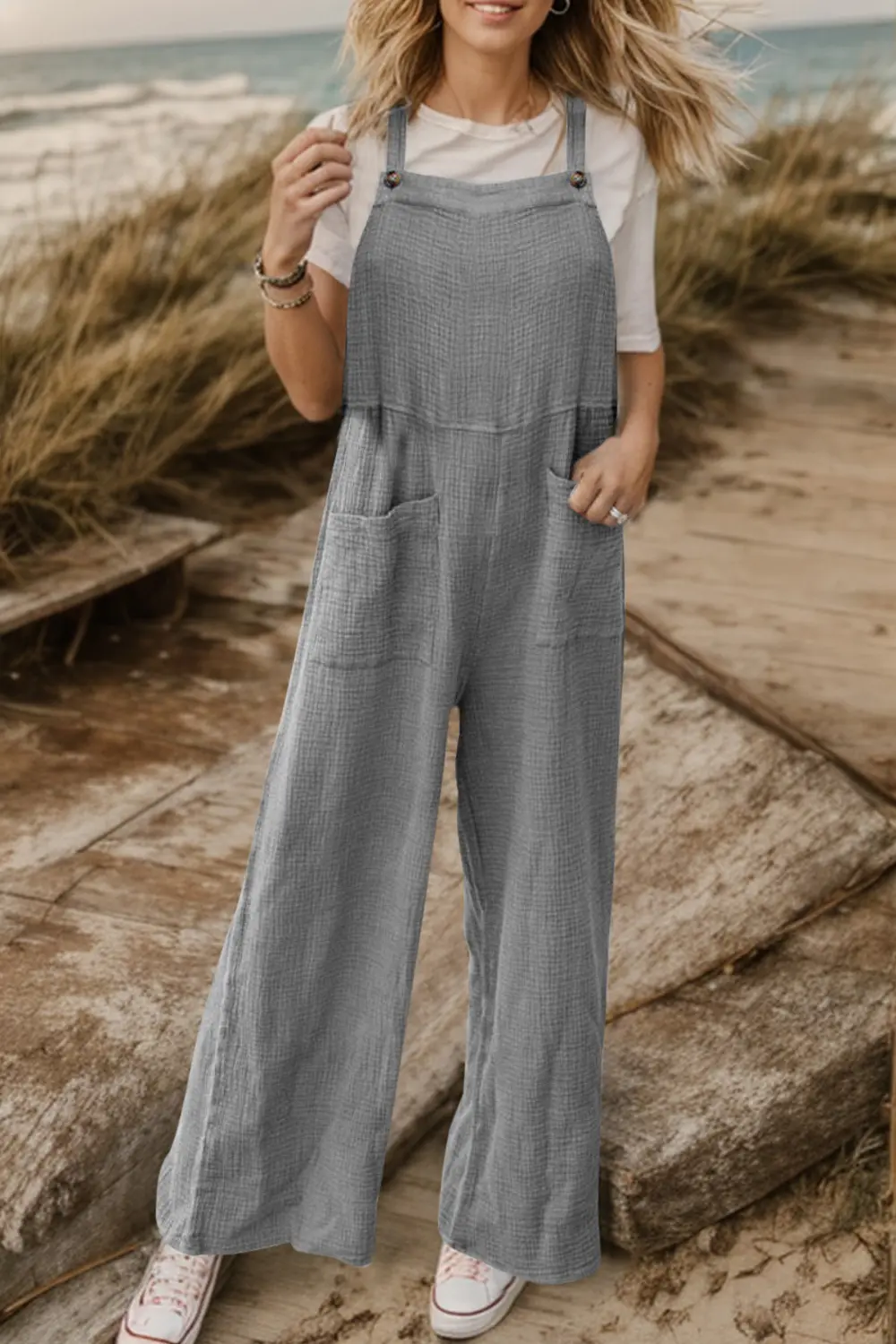 Full Size Wide Leg Front Pocket Jumpsuit, image 6