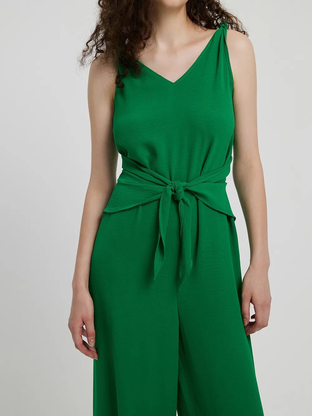 Knot Detail Tie Front Sleeveless Jumpsuit, image 5