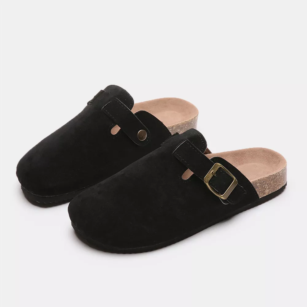 Suede Closed Toe Buckle Slide, image 18