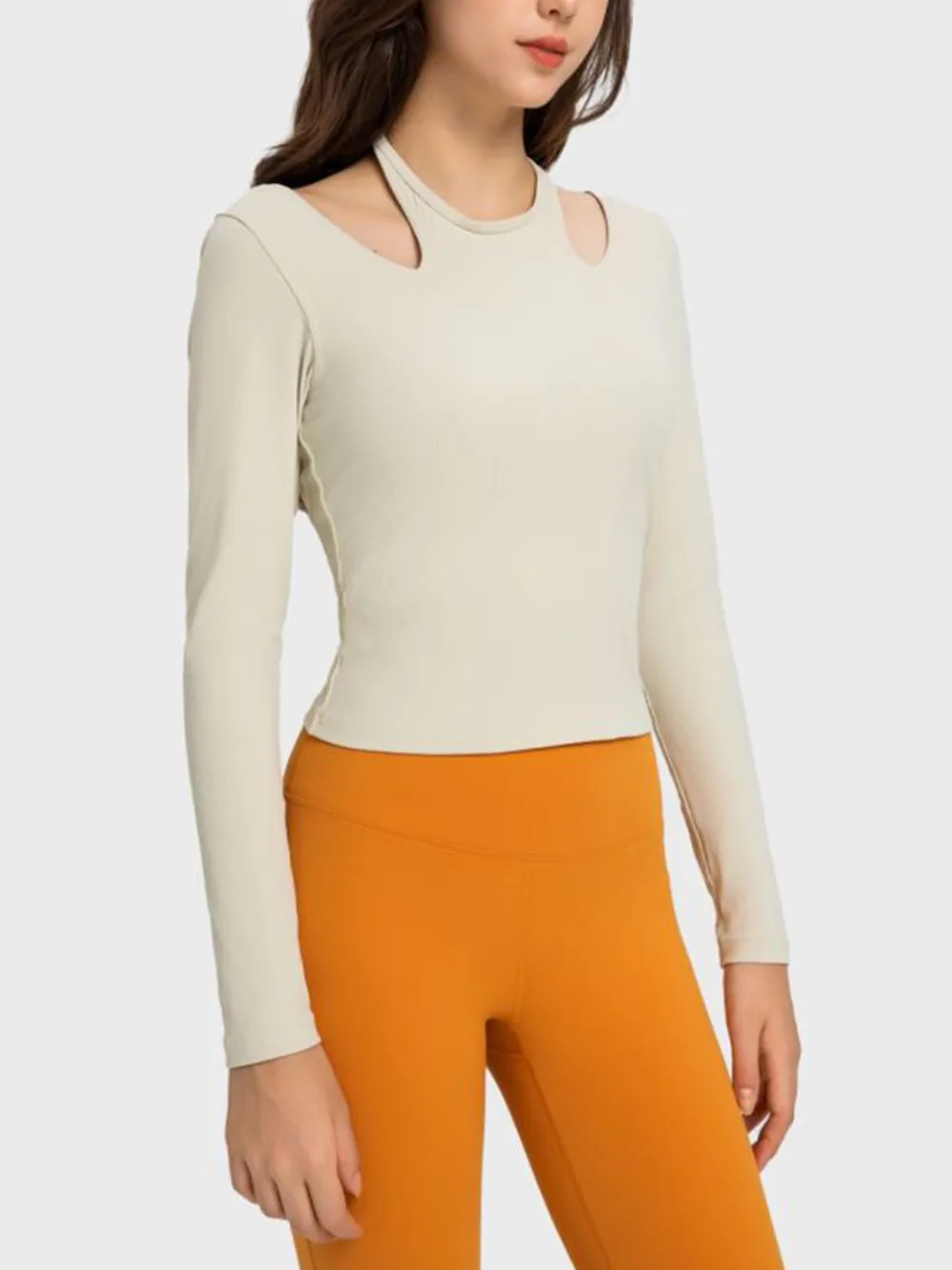 Halter Neck Long Sleeve Sporty Top, image 9
