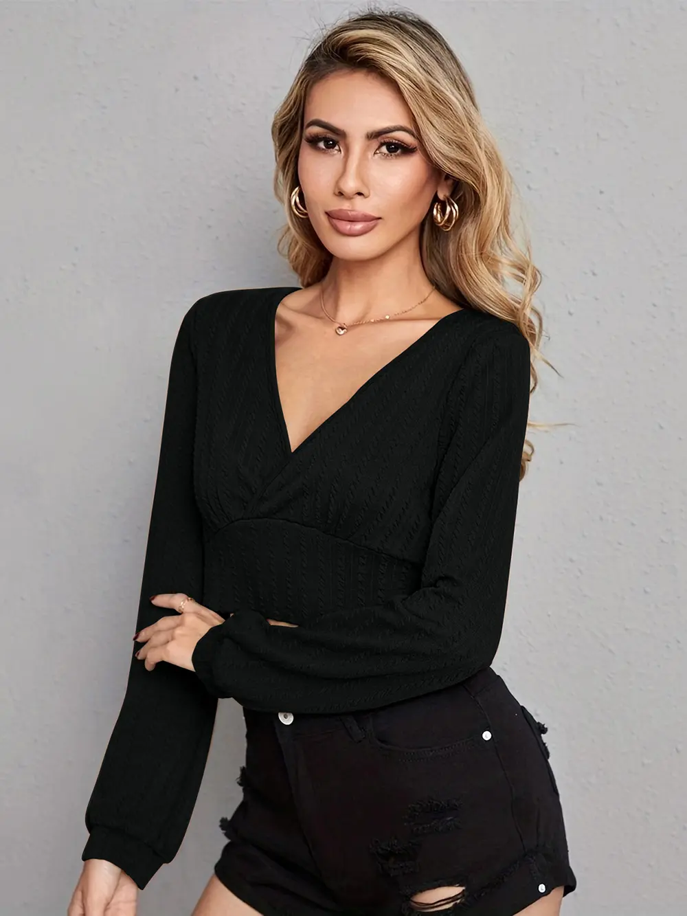 V Neck Crop Top, image 5