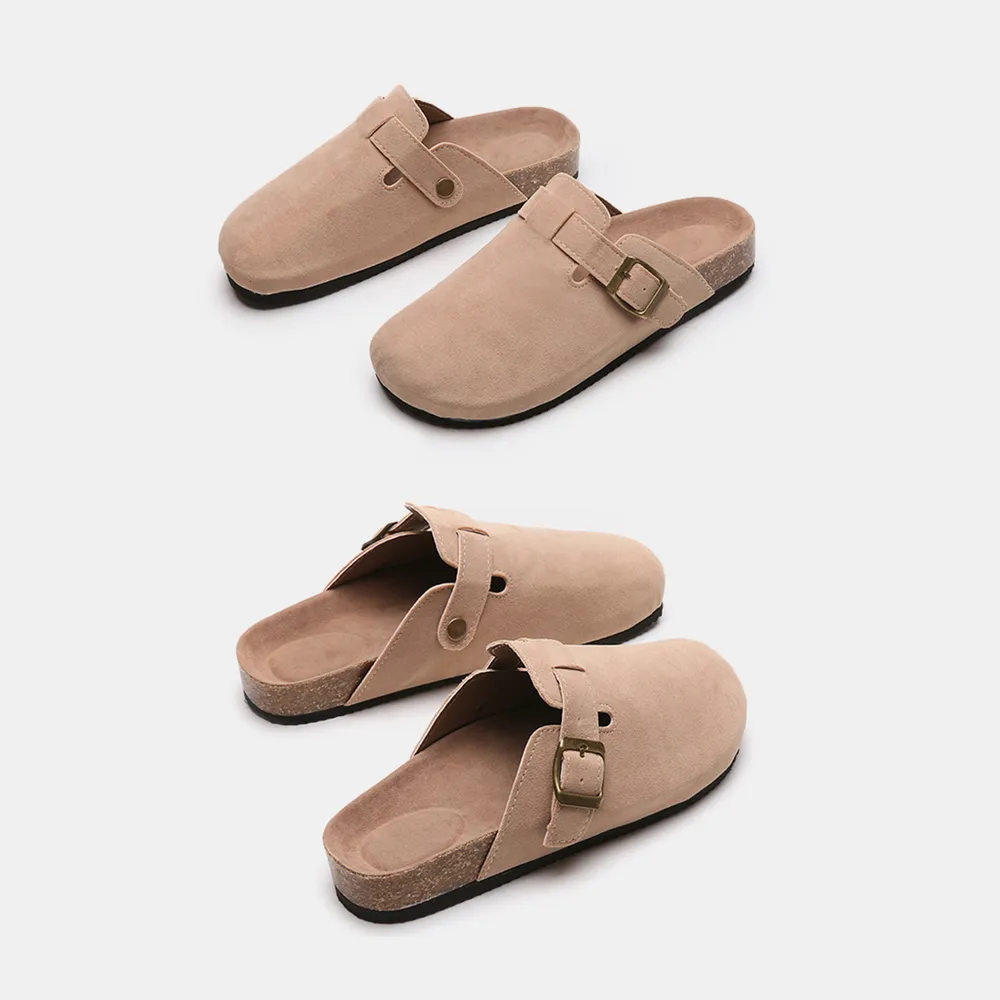 Suede Closed Toe Buckle Slide, image 19