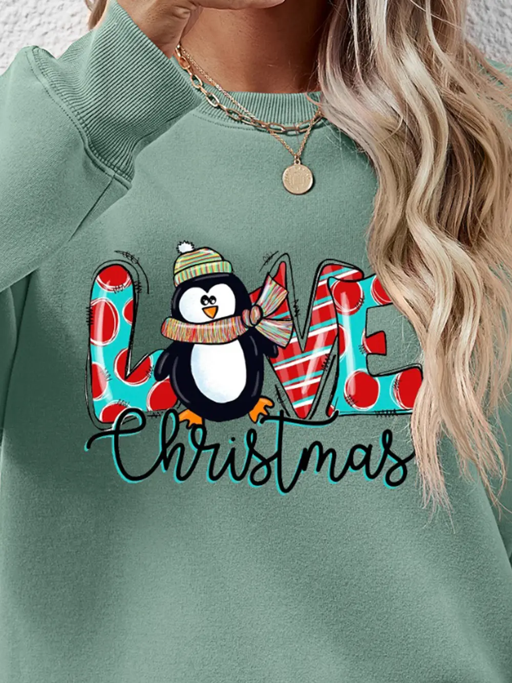 LIVE CHRISTMAS Drop Shoulder Round Neck Sweatshirt, image 14