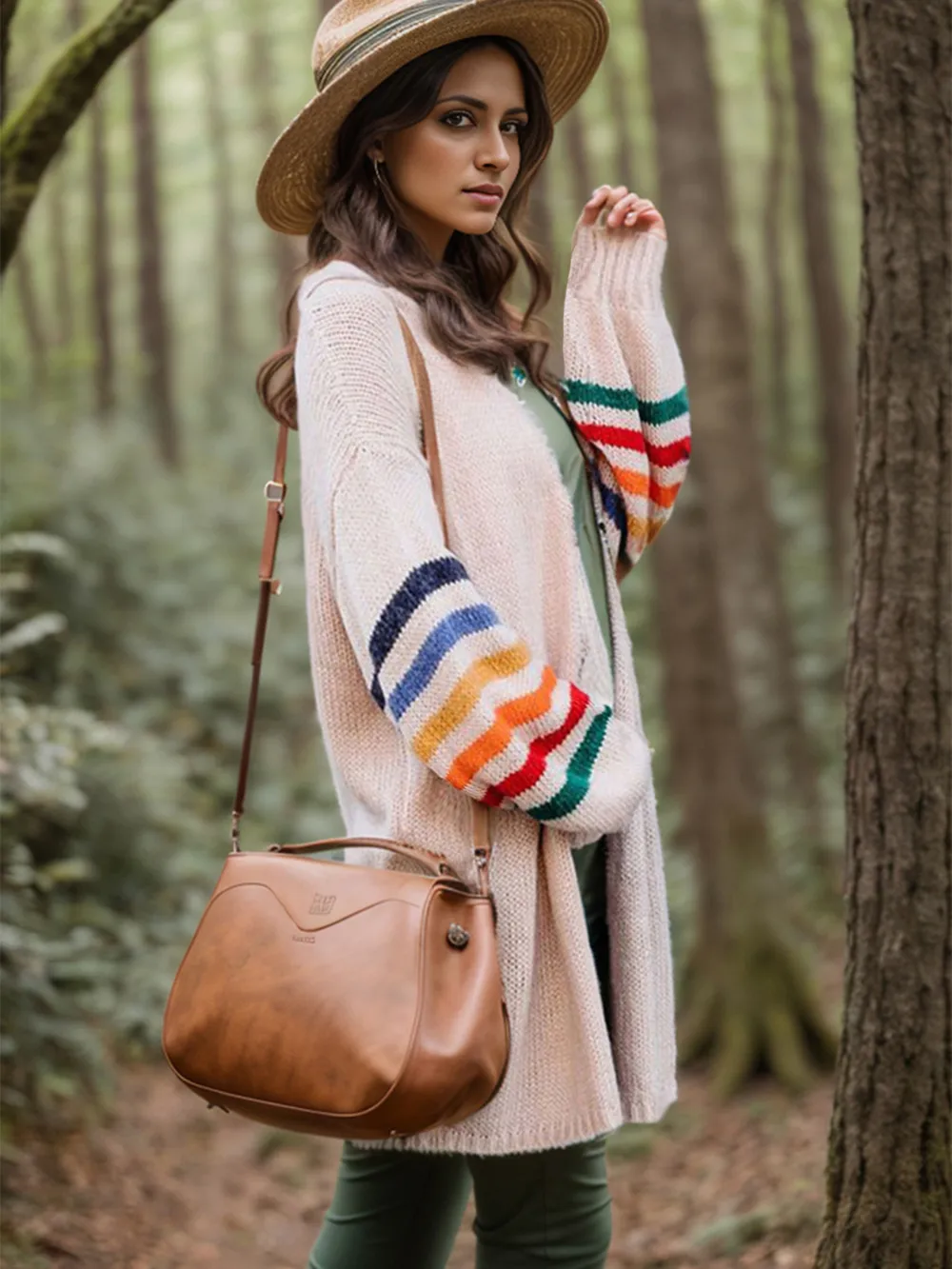 Striped Open Front Long Sleeve Cardigan, image 4