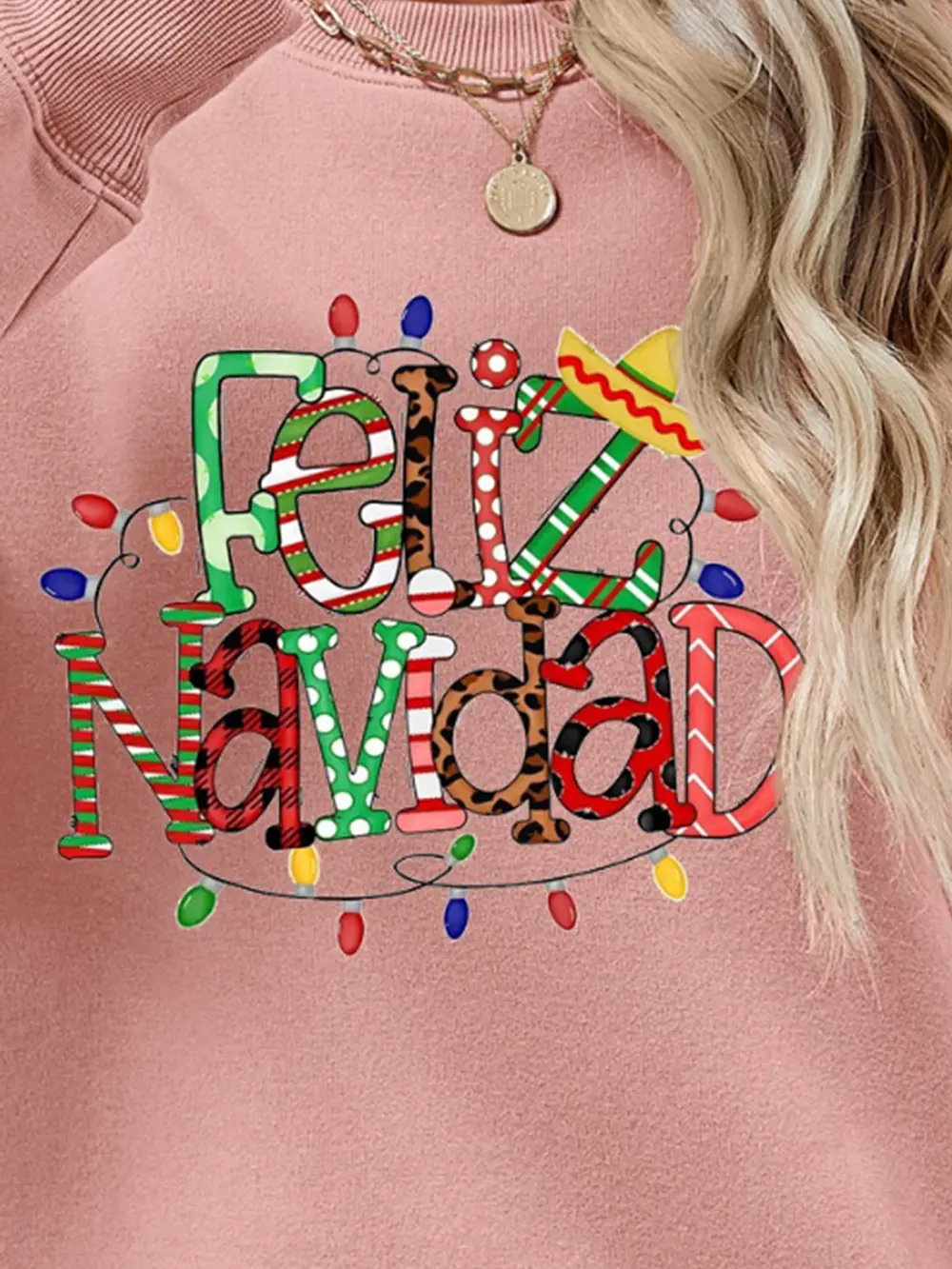 FELIZ NAVIDAD Round Neck Drop Shoulder Sweatshirt, image 5
