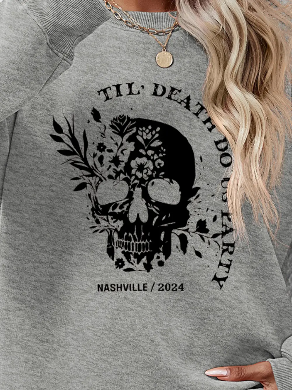 Graphic Round Neck Dropped Shoulder Sweatshirt, image 26