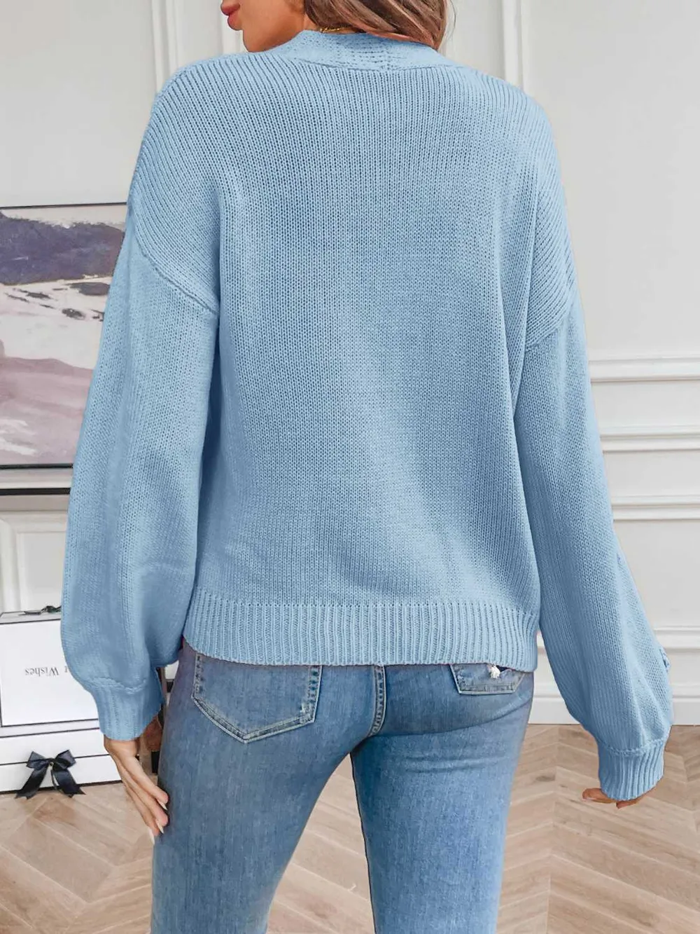 Floral Long Sleeve Open Front Cardigan, image 9