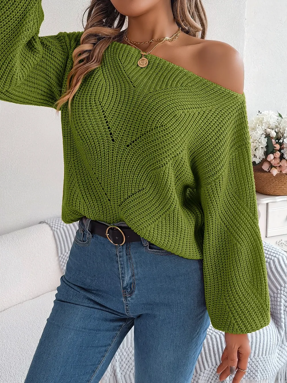 Openwork Long Sleeve Sweater, image 14