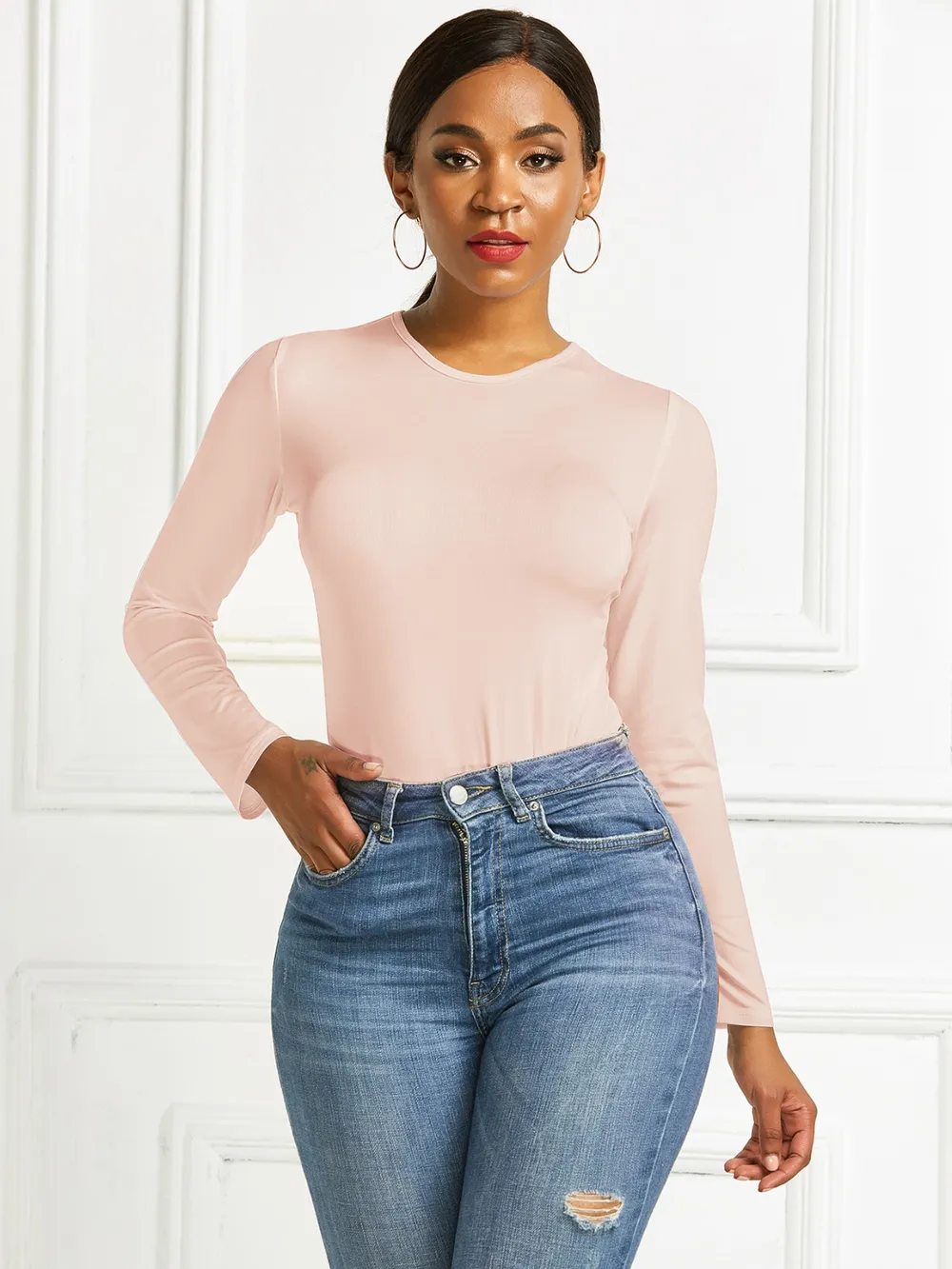 Round Neck Long Sleeve Bodysuit, image 28