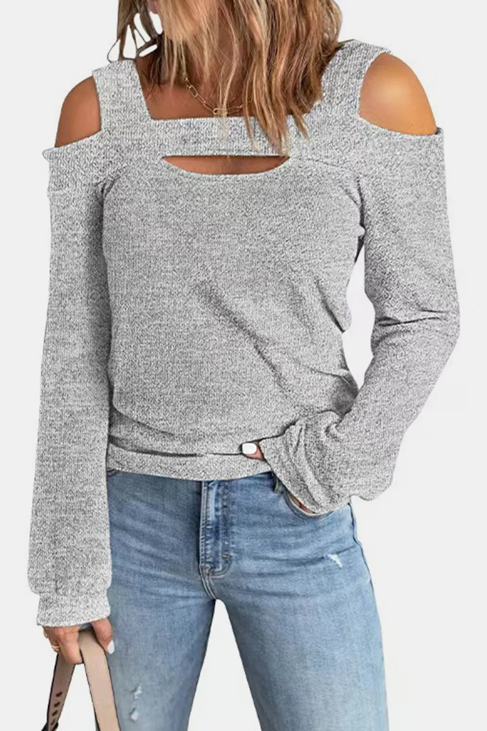 Full Size Cutout Cold Shoulder Blouse, image 13