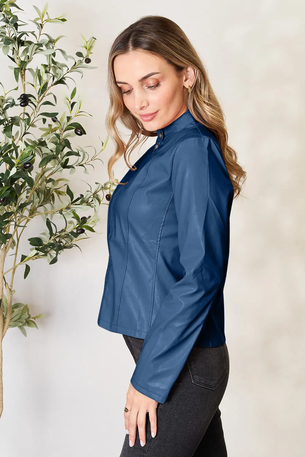 Mock Neck Zip Up Jacket, image 24