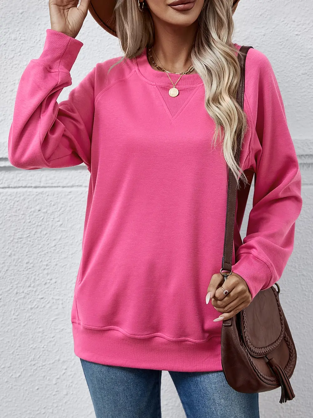 Round Neck Long Sleeve Sweatshirt, image 6