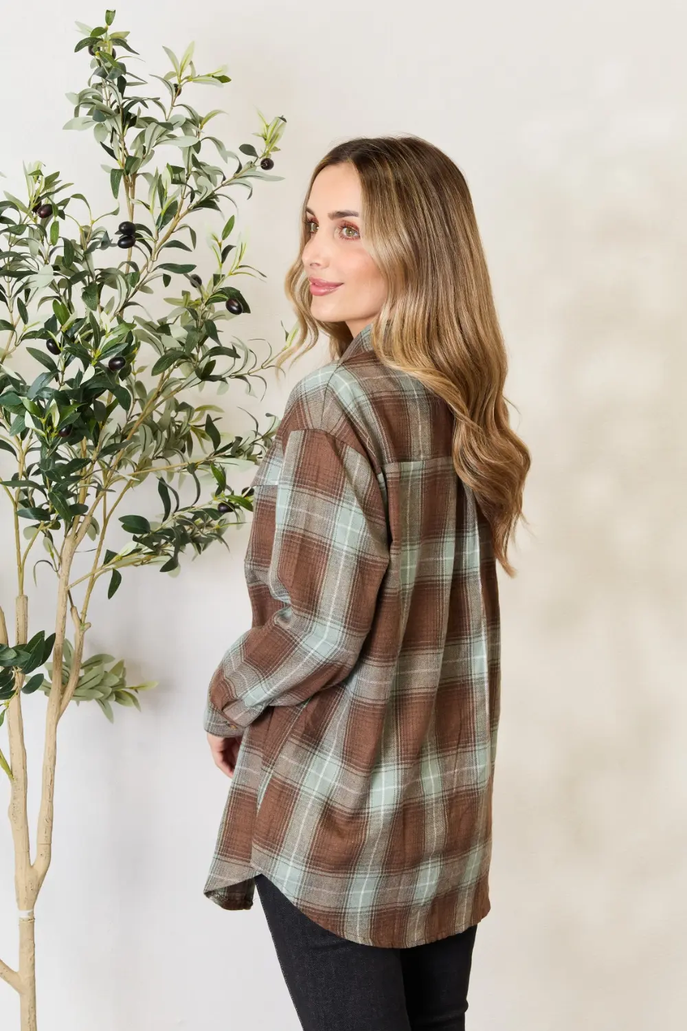 Plaid Dropped Shoulder Shirt, image 4