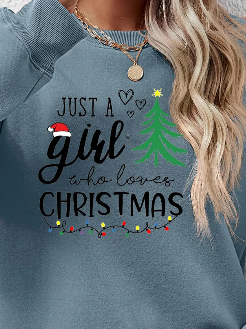 Letter Graphic Round Neck Sweatshirt, image 12