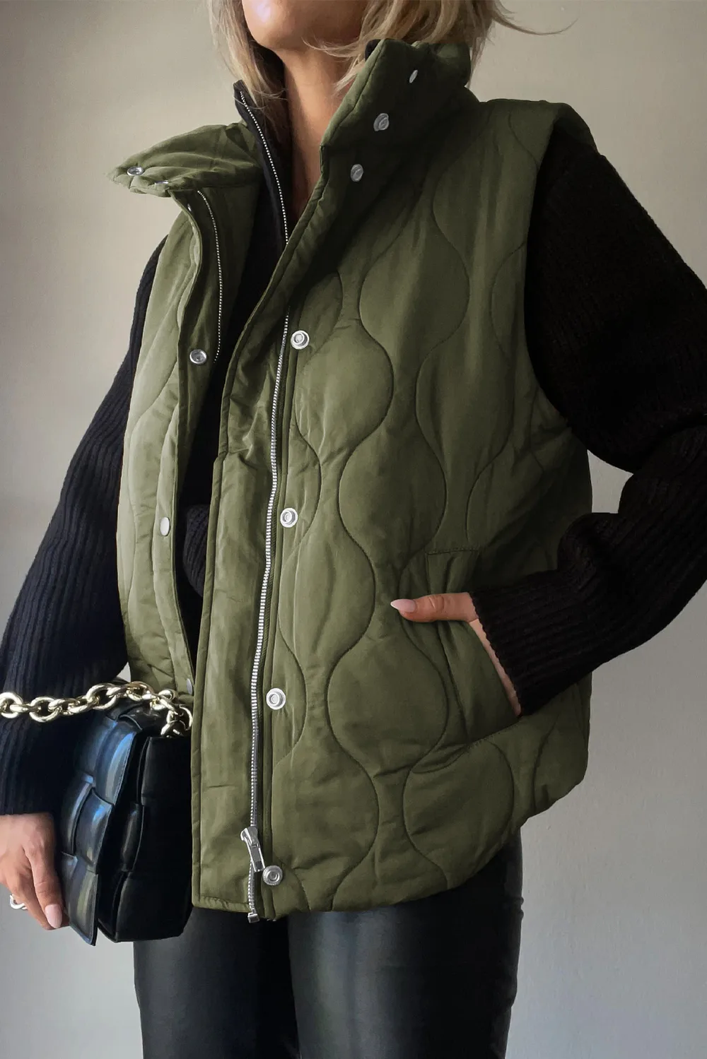 Collared Neck Vest with Pockets, image 14