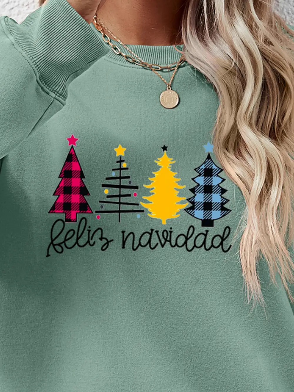 Round Neck Graphic Long Sleeve Sweatshirt, image 18