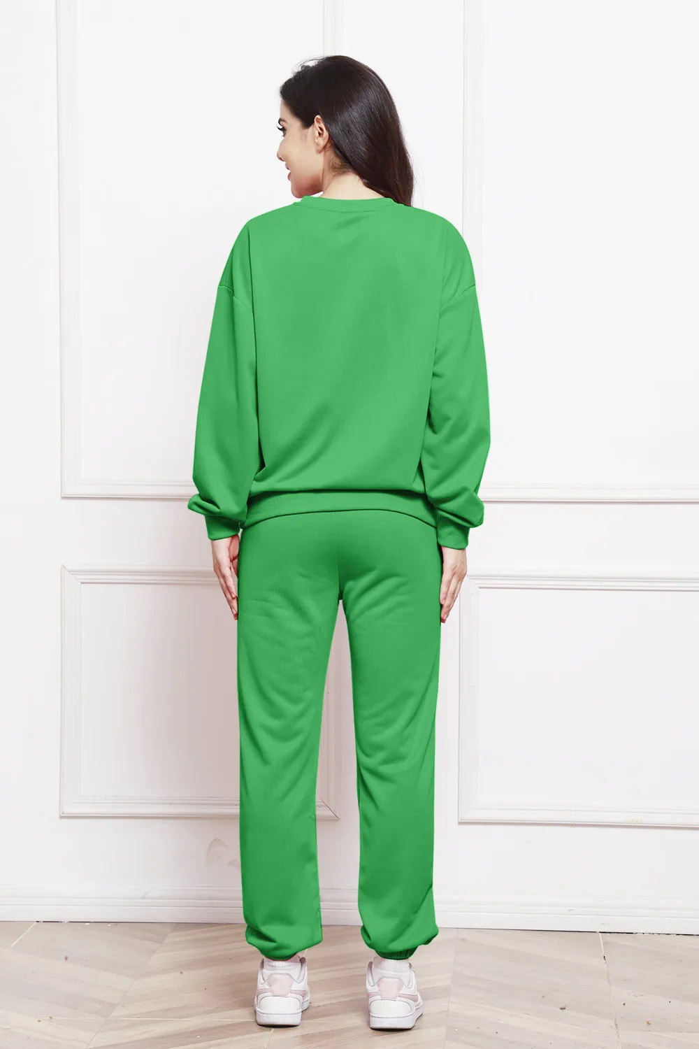 Round Neck Long Sleeve Sweatshirt and Pants Set, image 15