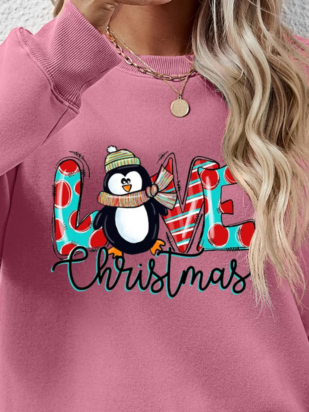 LIVE CHRISTMAS Drop Shoulder Round Neck Sweatshirt, image 8