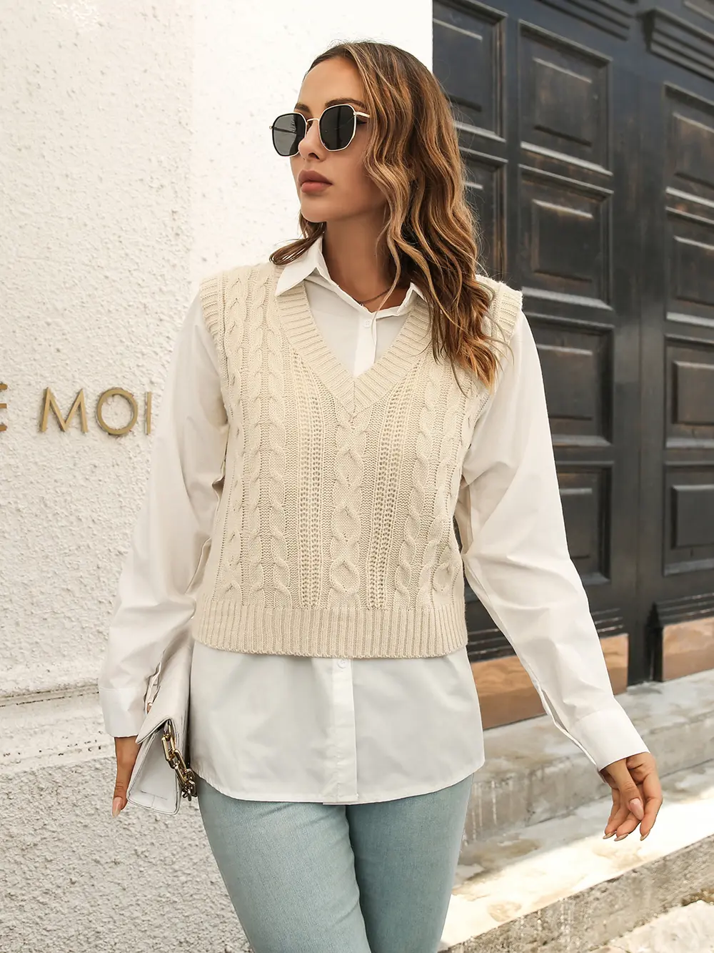 Urban Style V-Neck Sweater Vest, image 4
