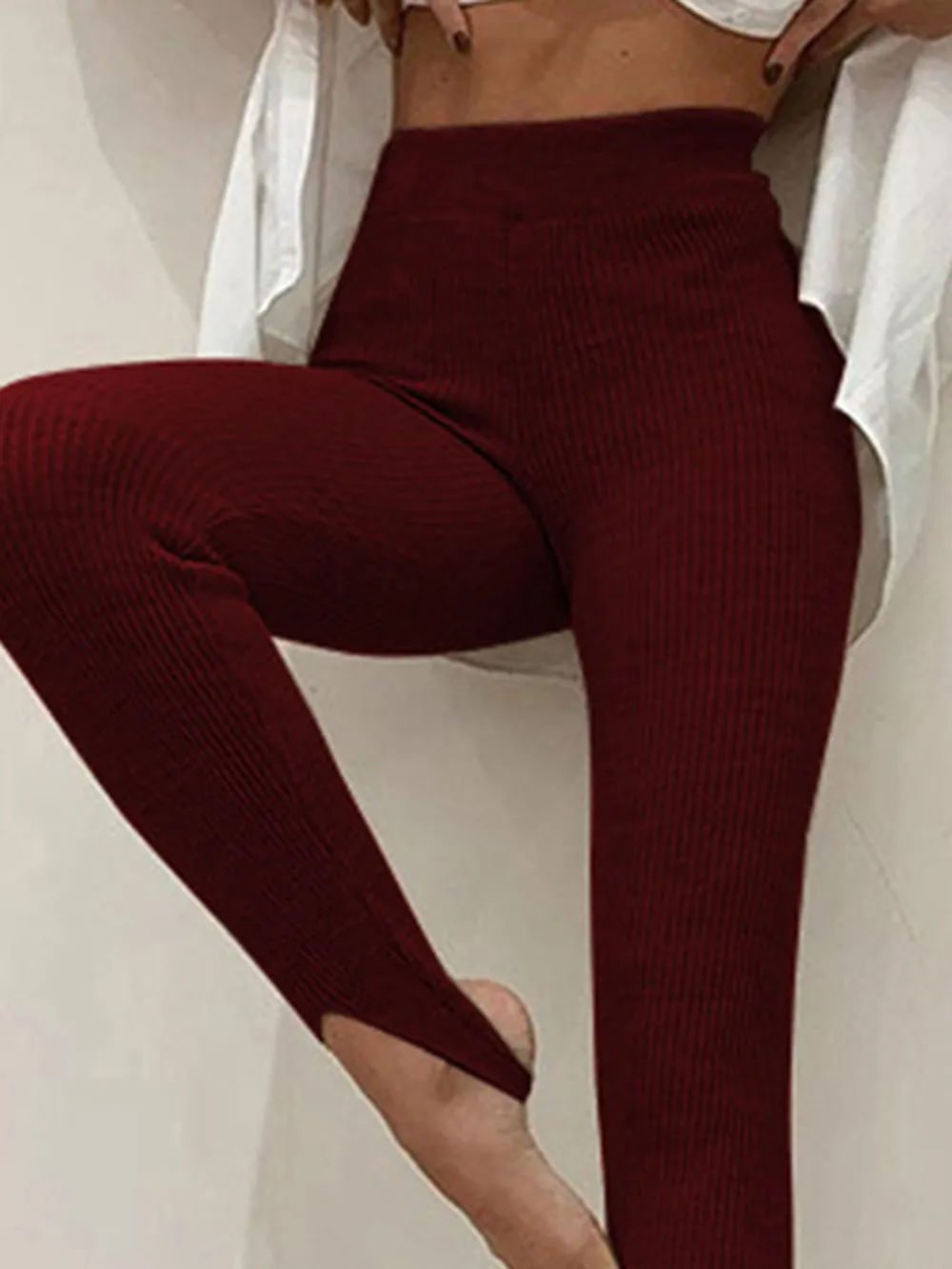 Ribbed Mid Waist Leggings, image 16