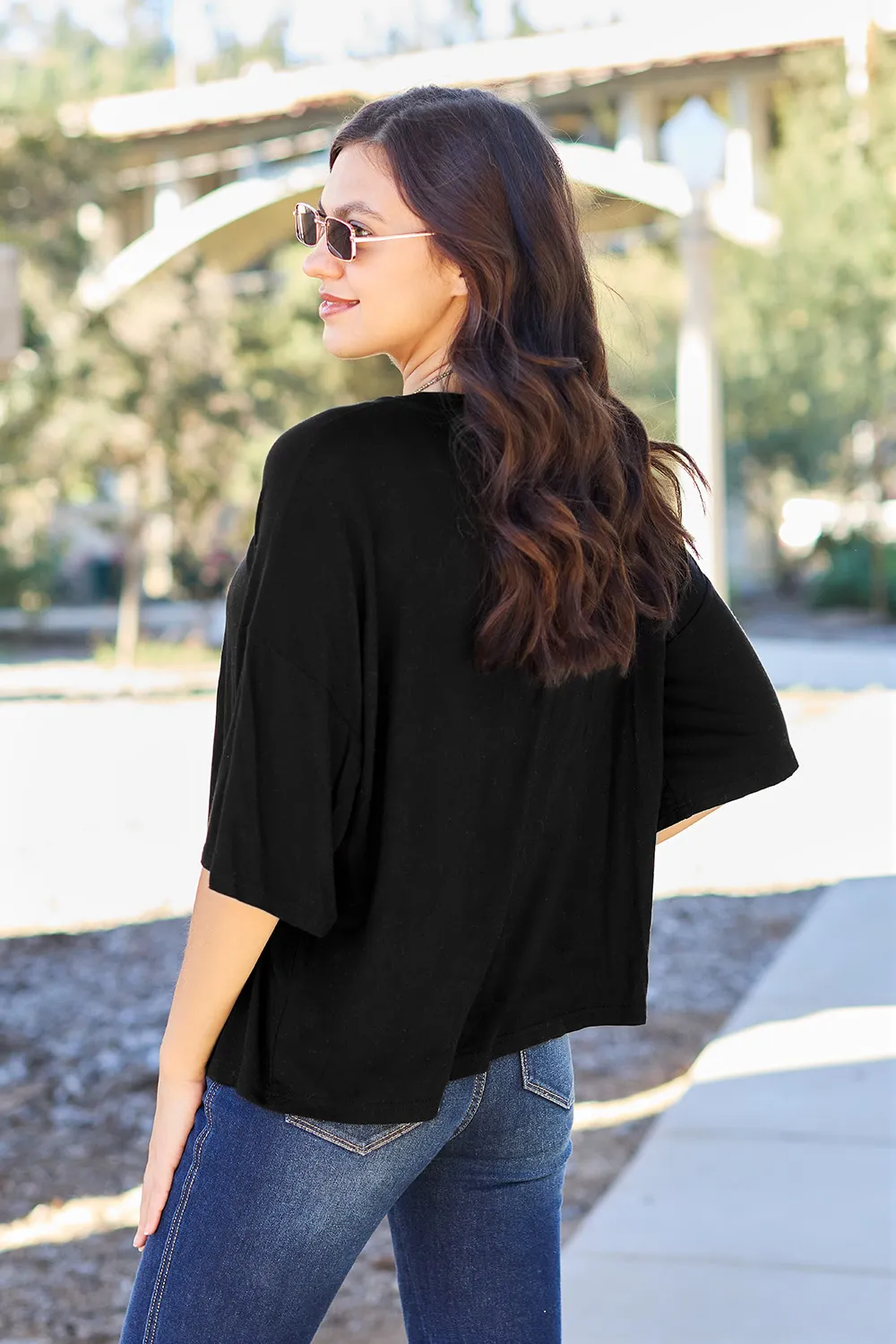 Full Size Round Neck Drop Shoulder T-Shirt, image 10