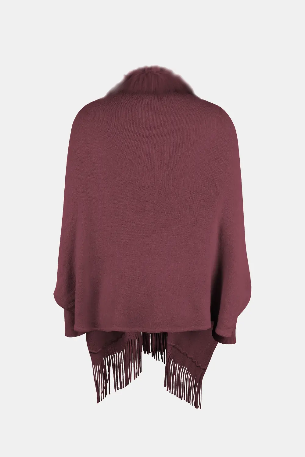 Fringe Open Front Long Sleeve Poncho, image 8