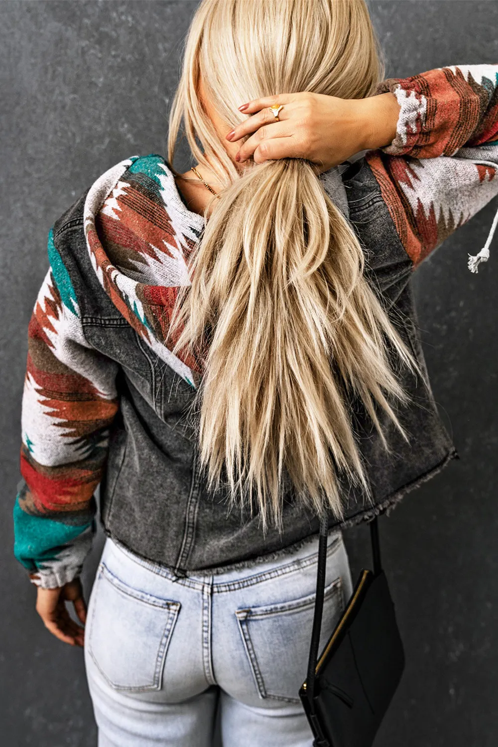 Drawstring Hooded Pocketed Denim Jacket, image 7