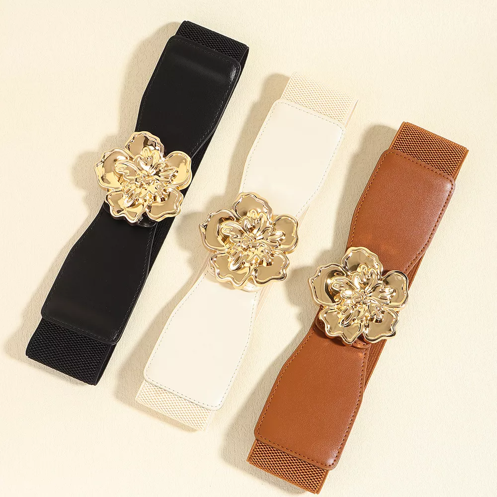 Flower Alloy Buckle Elastic Belt, image 2