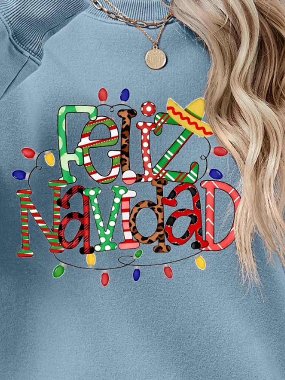 FELIZ NAVIDAD Round Neck Drop Shoulder Sweatshirt, image 14